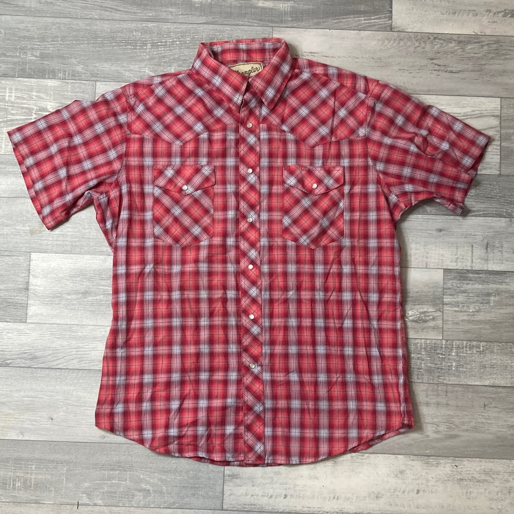 Wrangler Red, white and blue Plaid Men's Shirt